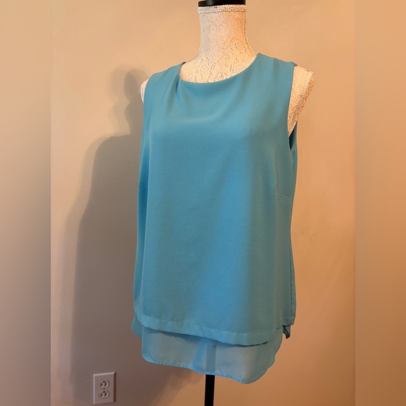 Rose & Olive Tops - Rose & Olive Blue Sleeveless Top